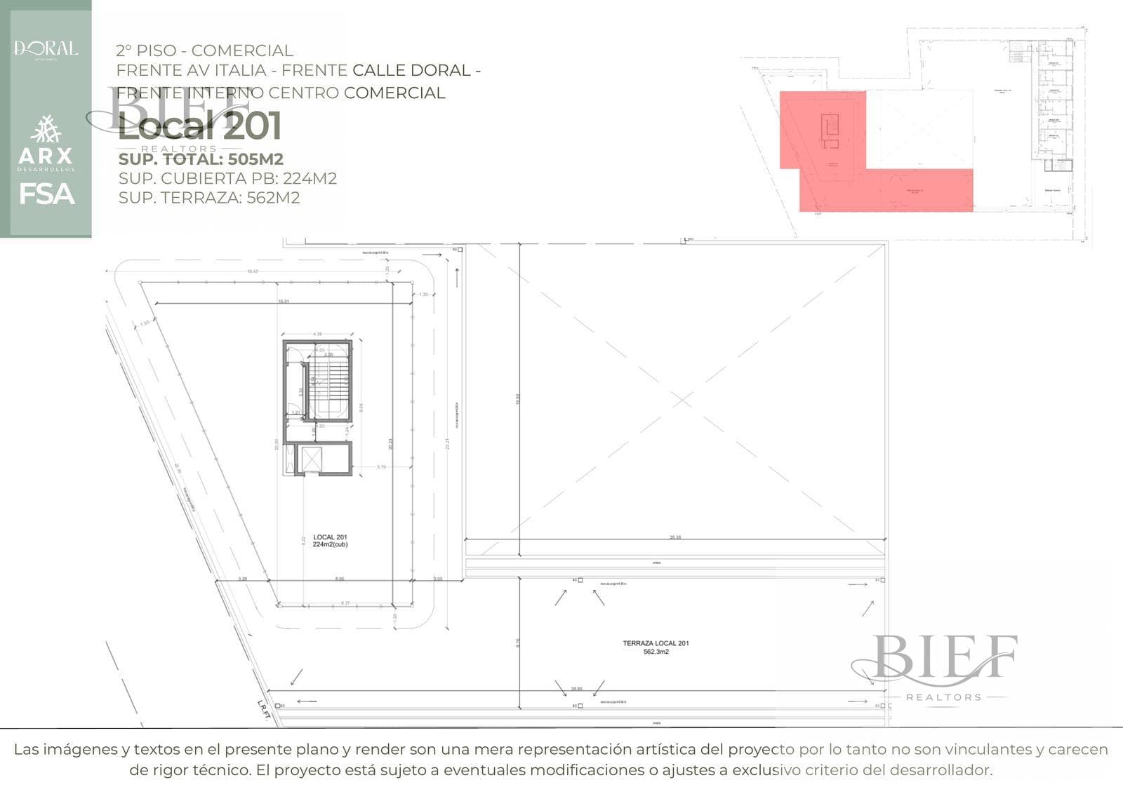 Cowork 505m² + Terraza 562m² · DORAL CC — imagen 1