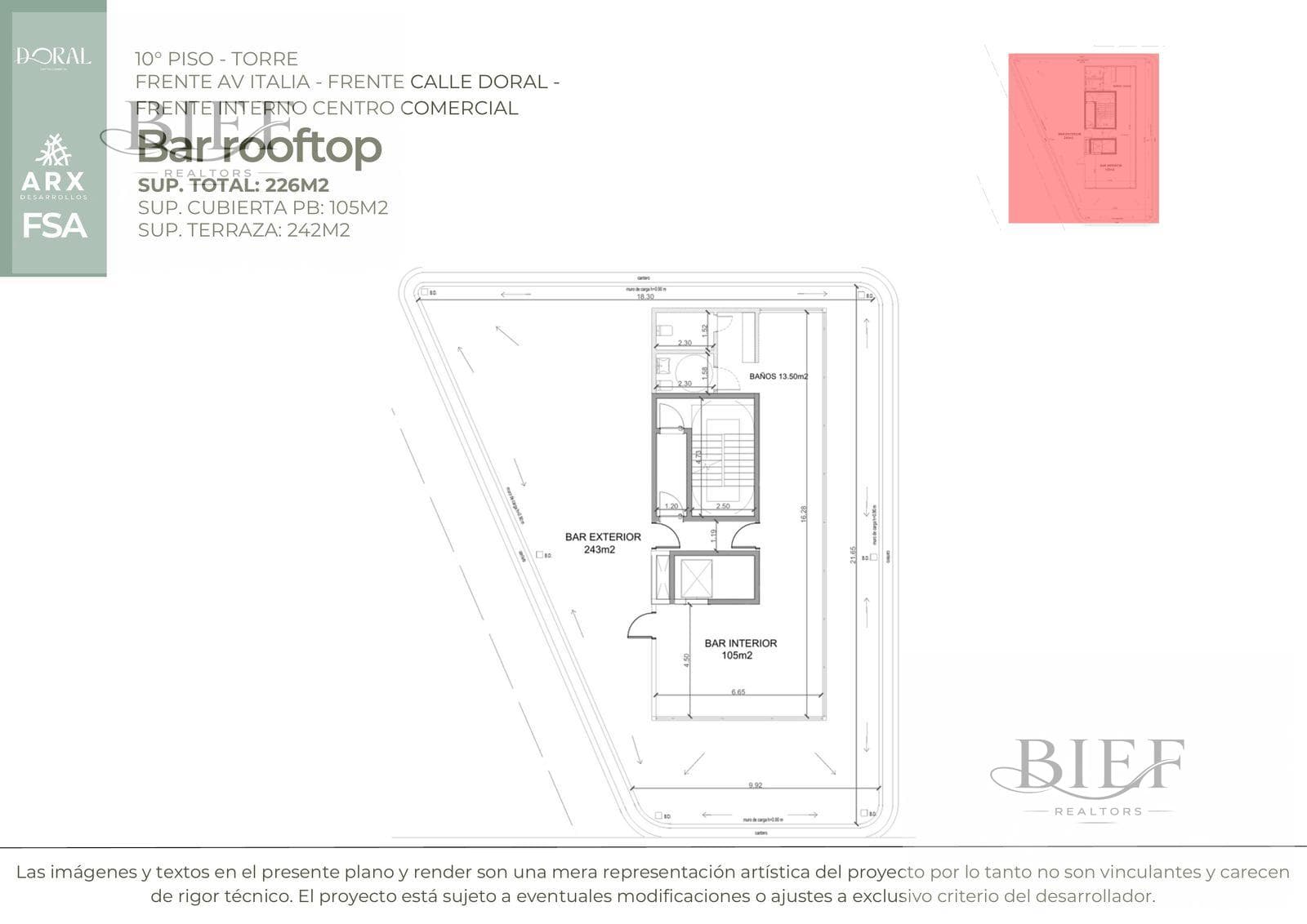 Bar Rooftop 226m² + Terraza 242m² · DORAL CC — imagen 1