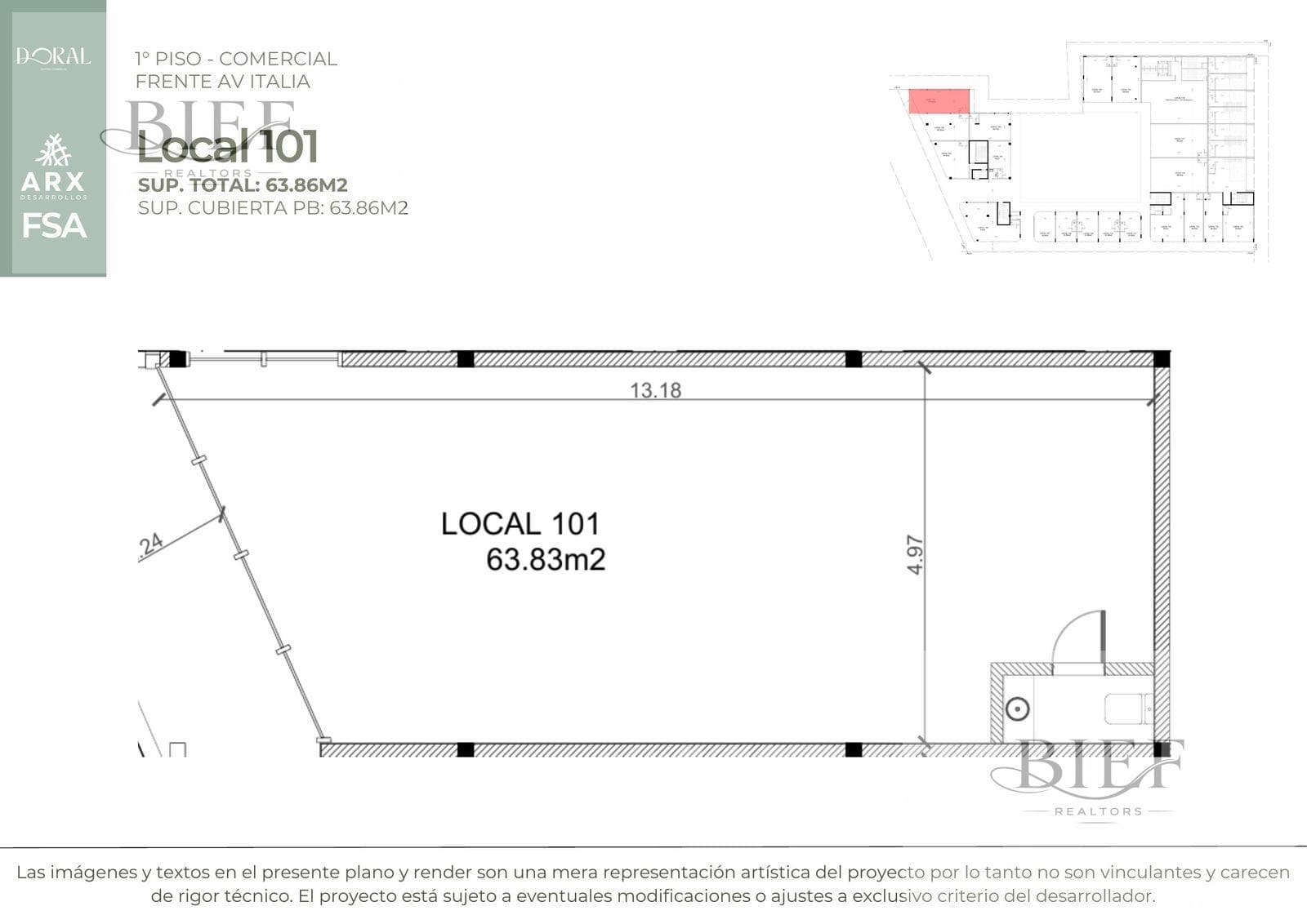 Local 64m² 1° Piso Frente Av. Italia · DORAL CC — imagen 1