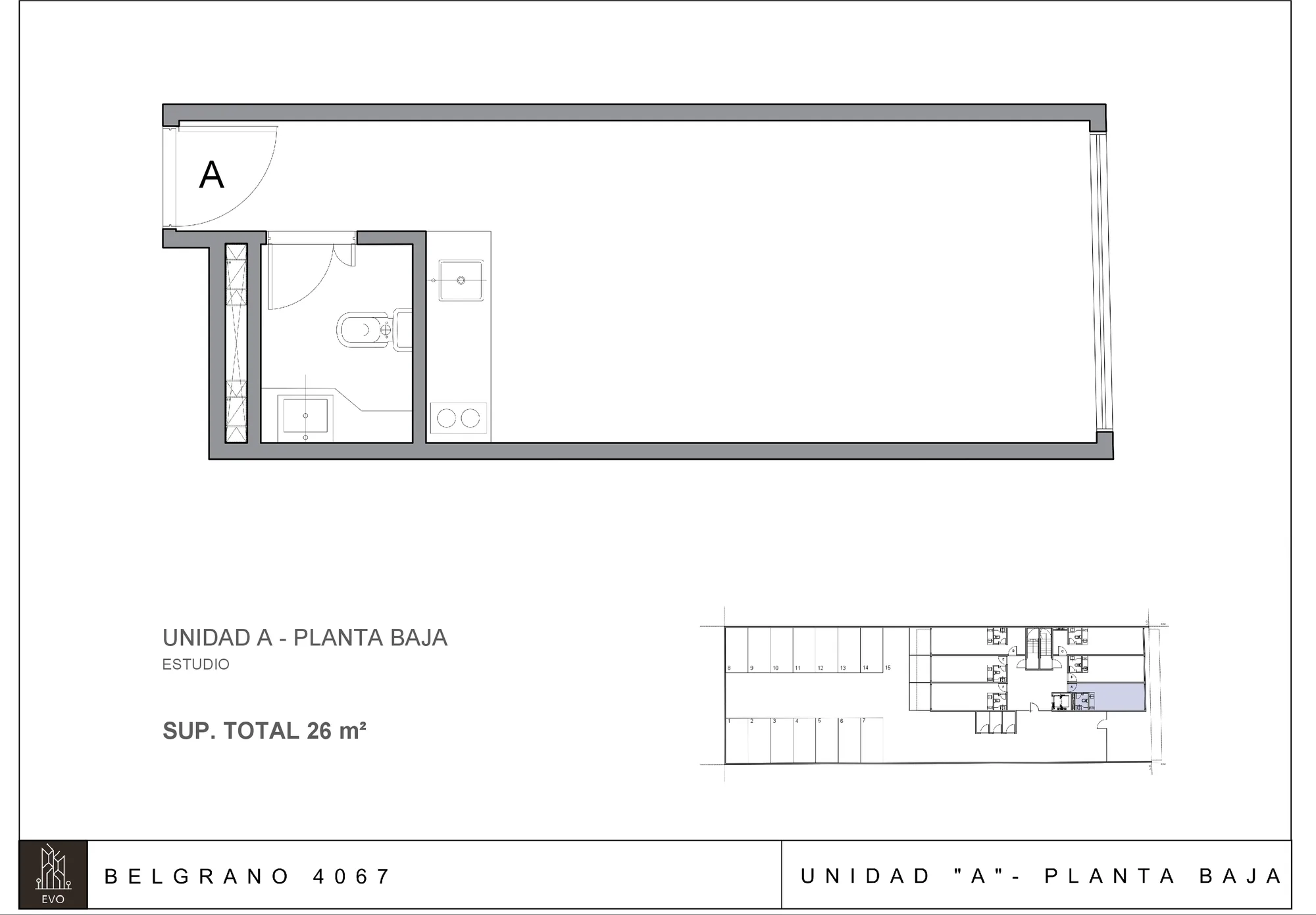 EVO Belgrano 4063 · Planta Baja · Unidad A