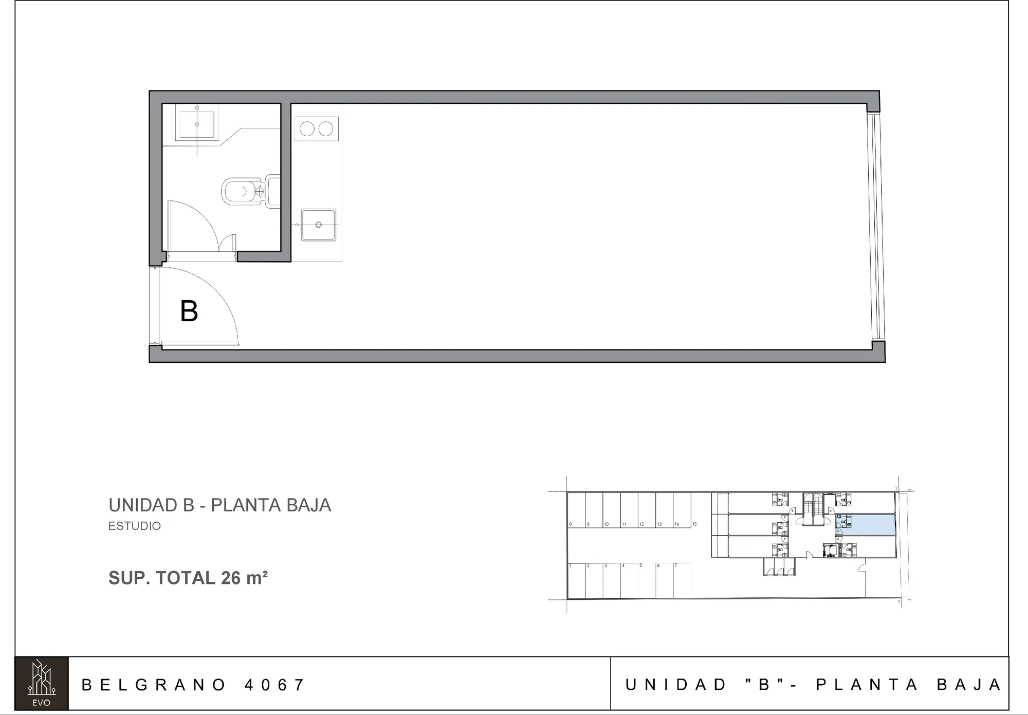 EVO Belgrano 4063 · Planta Baja · Unidad B