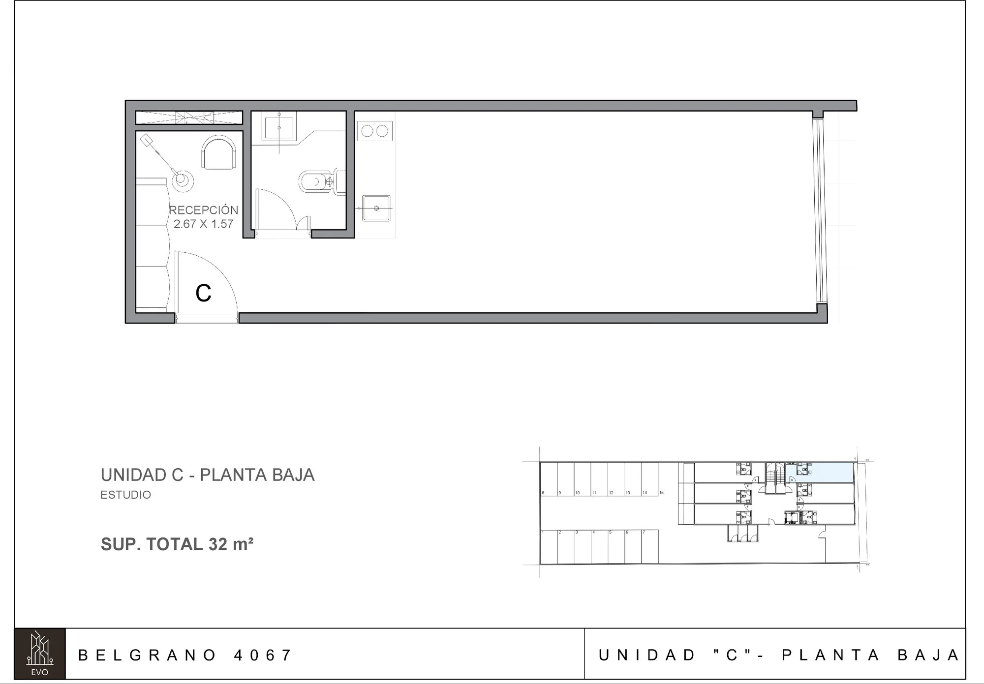 EVO Belgrano 4063 · Planta Baja · Unidad C
