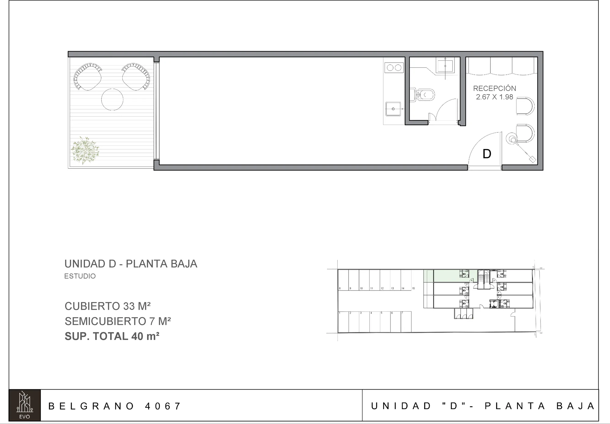 EVO Belgrano 4063 · Planta Baja · Unidad D