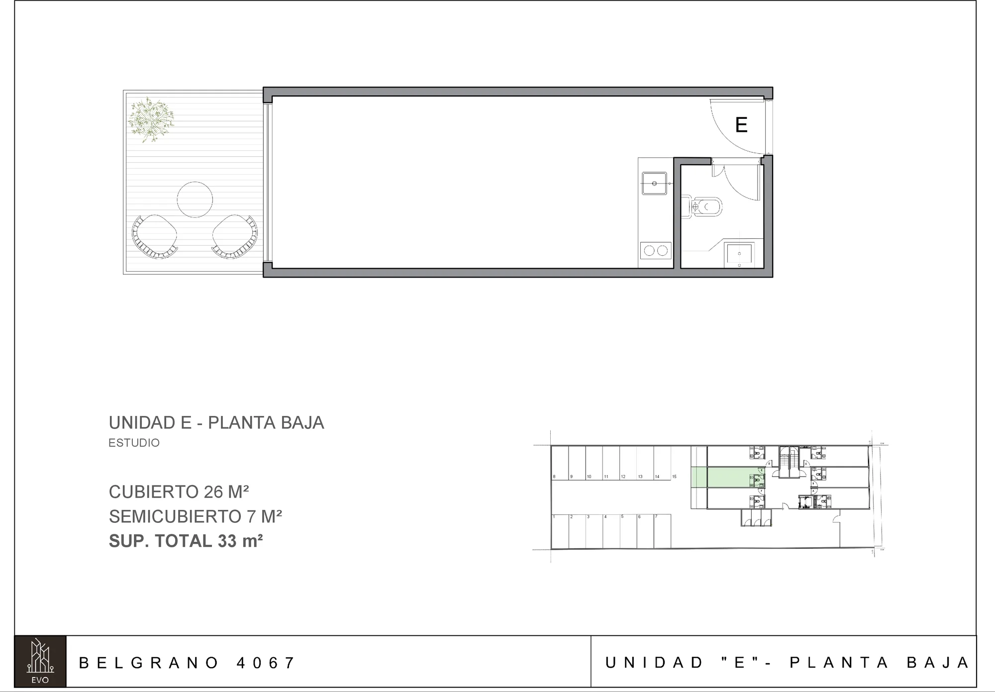 EVO Belgrano 4063 · Planta Baja · Unidad E
