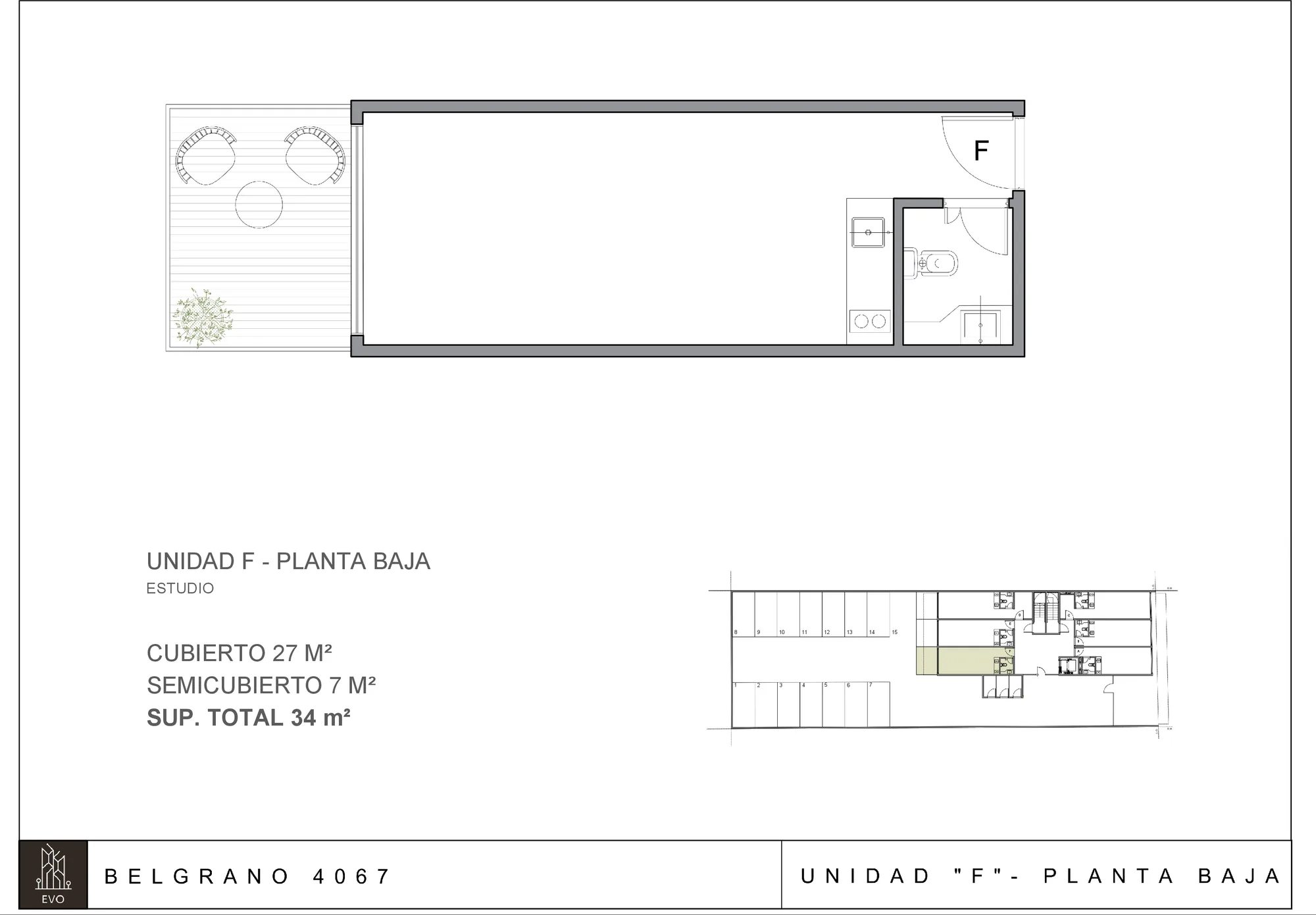 EVO Belgrano 4063 · Planta Baja · Unidad F