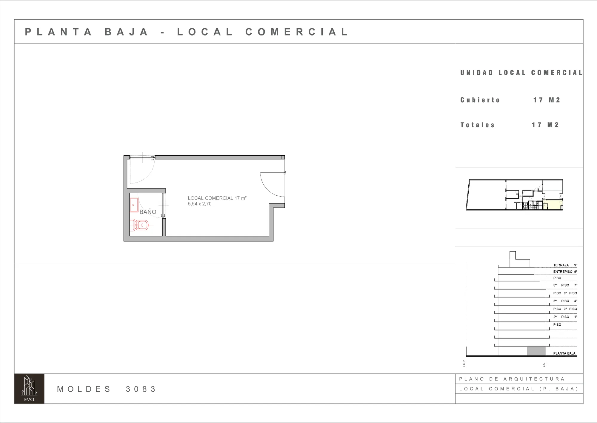 EVO Moldes 3083 · Planta Baja · Local