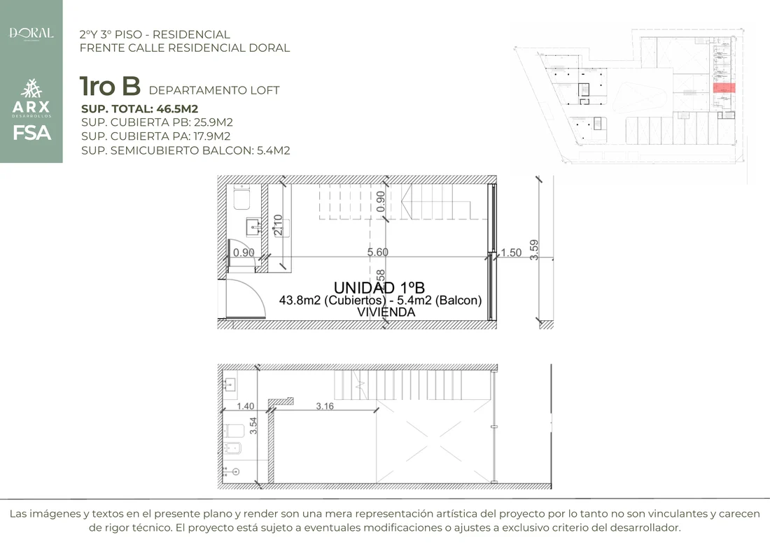 Plano Loft 1°B